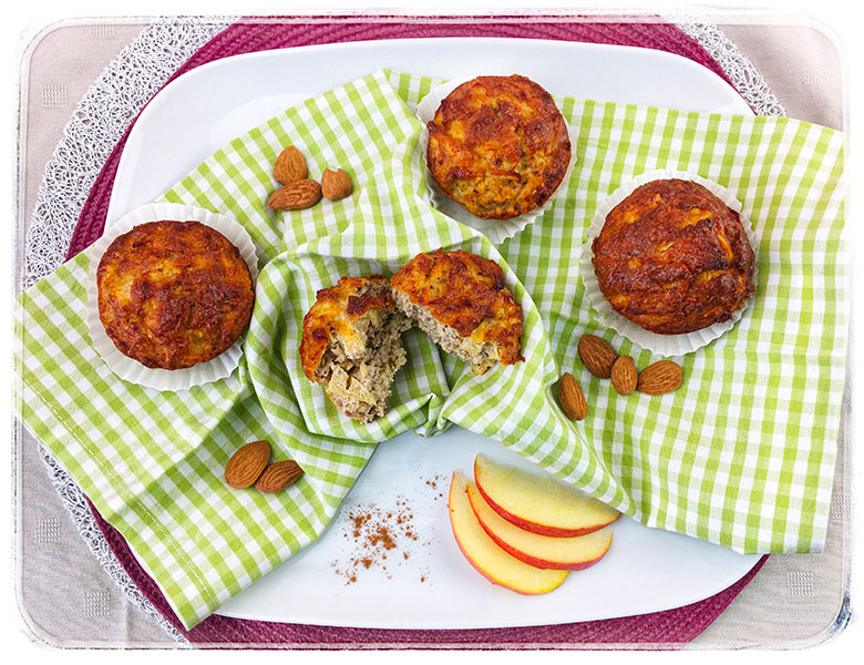 Muffins paléo aux pommes sans sucre